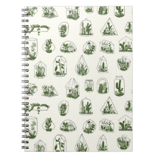 Cuaderno Florario geométrico con patrón de suculentos.