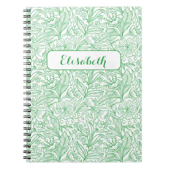 Cuaderno Florece Donde Estás Plantado: Verde Personalizado  (Frente)