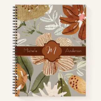 Cuaderno Florecen caídas en un bloc de notas en espiral de