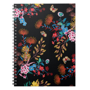 Cuaderno Floreciente estilo mariposas jardín estilo liberta
