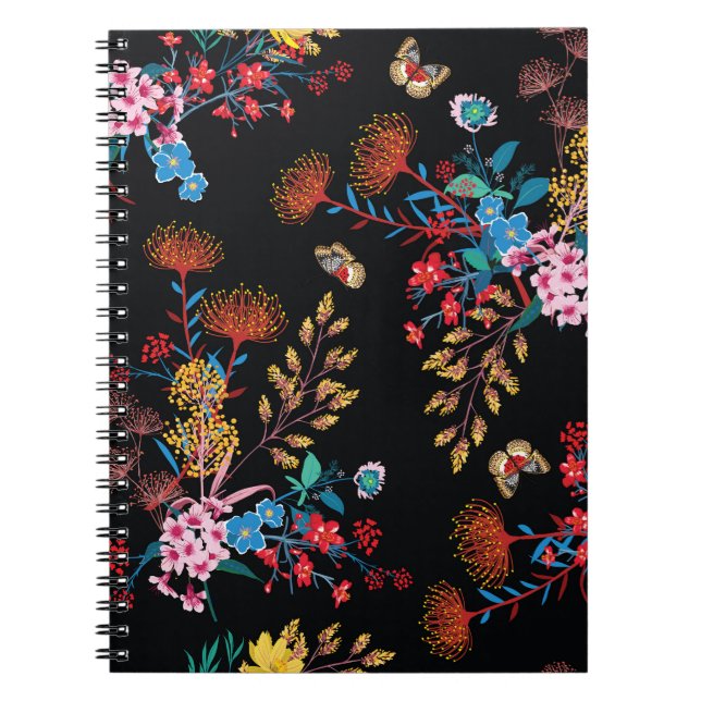 Cuaderno Floreciente estilo mariposas jardín estilo liberta (Frente)