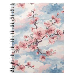 Cuaderno Florecimiento de Cerezo Japonés Rosa Azul