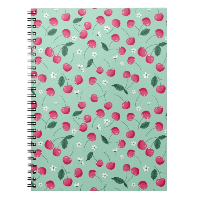 Cuaderno Florecimiento de cerezos: Diseño festivo de verano (Frente)