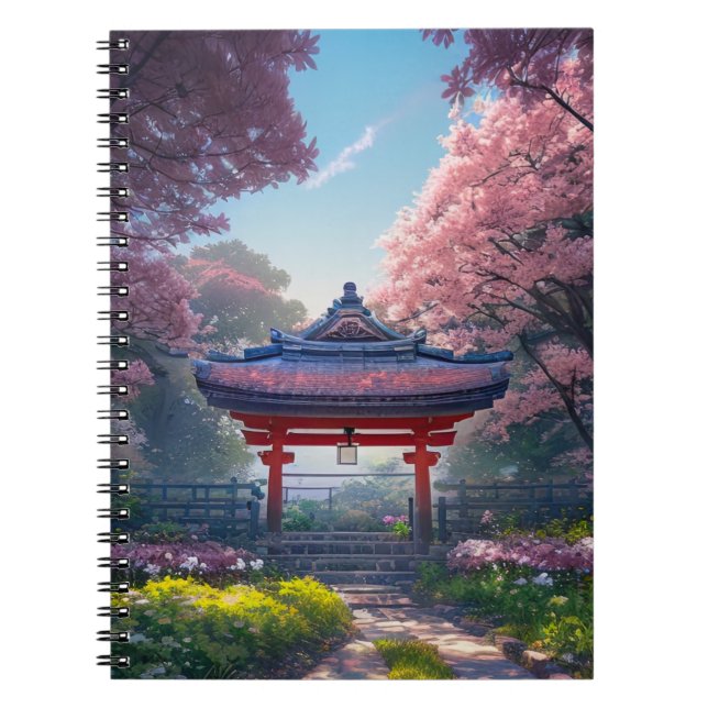Cuaderno Florecimiento de jardines con hermosas flores (Frente)