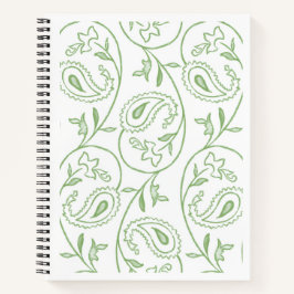 Cuaderno "Florecimiento de Paisley Verde" Espiral Artística