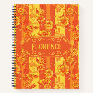 Cuaderno Florencia amarillo y Naranja Floral Deluxe