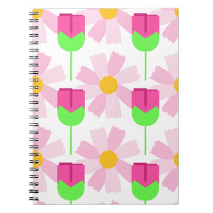 Cuaderno Florencia de primavera, estampado alegre de tulipa