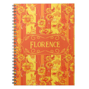 Cuaderno Florencia Floral amarilla y Naranja