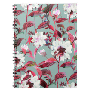 Cuaderno Florencia floral. Flores acuarelas sin fisuras.