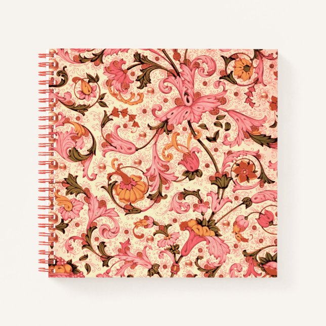 CUADERNO FLORENTINA RENAISSANCE HERRAMIENTAS DE FLORES ROSA (Anverso)