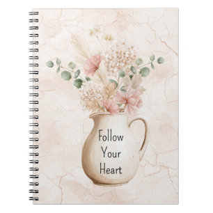 Cuaderno Florero de Flores Rosadas Rubor