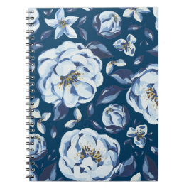 Cuaderno Flores abstractas azules | Diario de notas