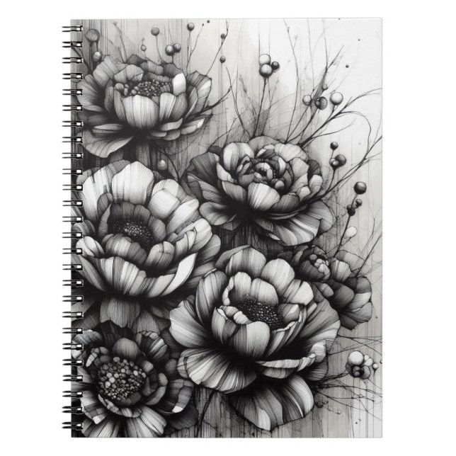 Cuaderno Flores abstractas | Diario de bloc de notas (Frente)