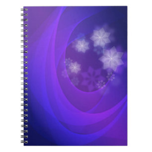 Cuaderno Flores Abstractas En Fondo Indigo Doblado