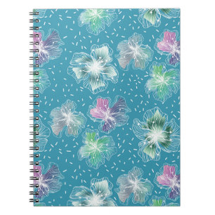 Cuaderno Flores abstractas en hermosos tonos azul claro