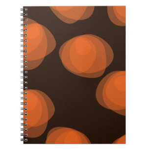 Cuaderno flores abstractas naranjas, modernas, frescas y de