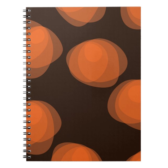 Cuaderno flores abstractas naranjas, modernas, frescas y de (Frente)