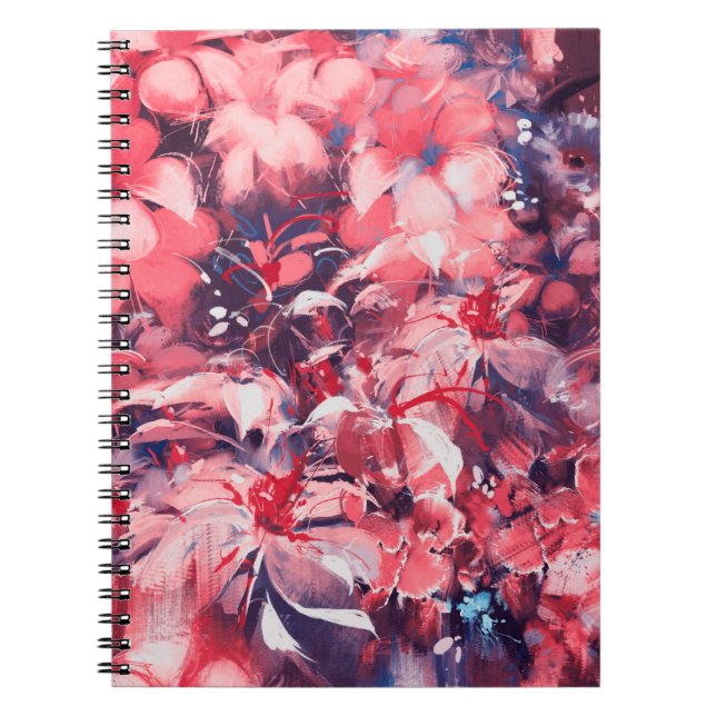 Cuaderno flores abstractas sin fisuras, estilo de pintura a (Frente)