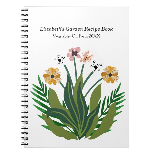 Cuaderno Flores acuarela Bouquet Floral Personalización (Frente)