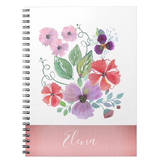Cuaderno Flores acuarelas. (Frente)