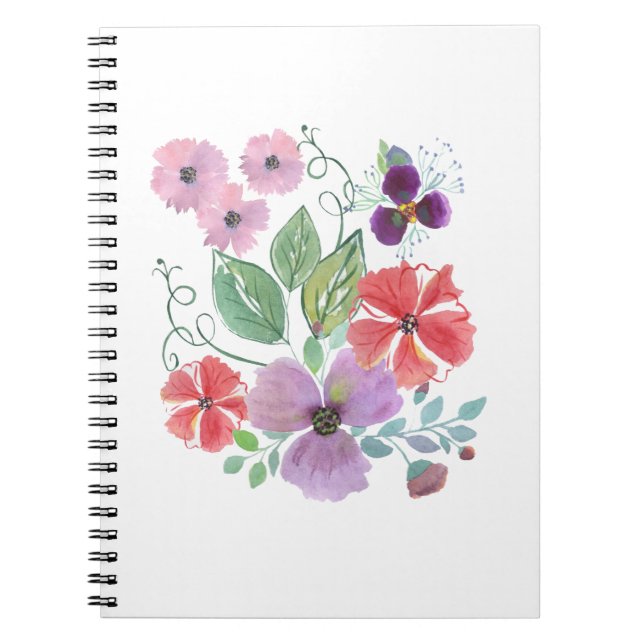 Cuaderno Flores acuarelas. (Frente)