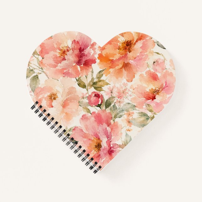 Cuaderno Flores acuarelas románticas de verano cálido (Anverso)