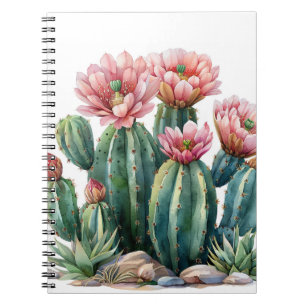 Cuaderno Flores acuáticas del desierto cactus.