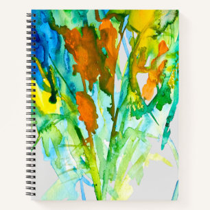 Cuaderno Flores acuáticas florales abstractas