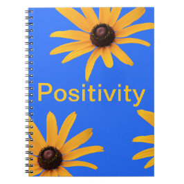 Cuaderno Flores amarillas brillantes en azul real