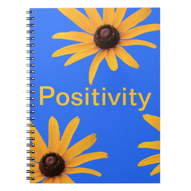 Cuaderno Flores amarillas brillantes en azul real (Frente)