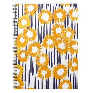Cuaderno Flores amarillas: cosecha pintada a mano