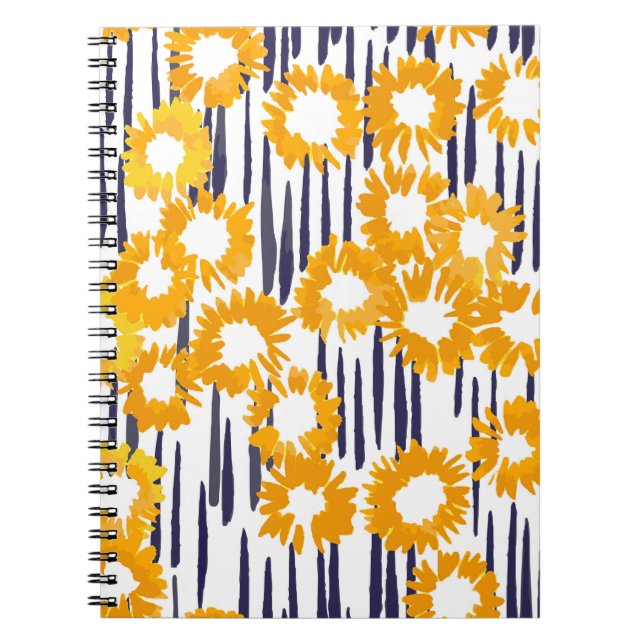 Cuaderno Flores amarillas: cosecha pintada a mano (Frente)