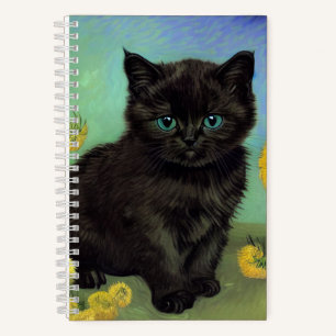 Cuaderno Flores amarillas de gato negro Van Gogh