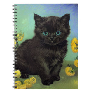 Cuaderno Flores amarillas de gato negro Van Gogh