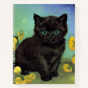 Cuaderno Flores amarillas de gato negro Van Gogh