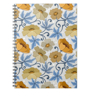 Cuaderno Flores amarillas: diseño textil sin foco