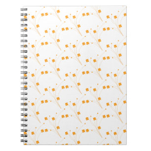 Cuaderno Flores amarillas doradas, pequeña impresión floral