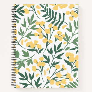 Cuaderno Flores amarillas minimalistas y hojas
