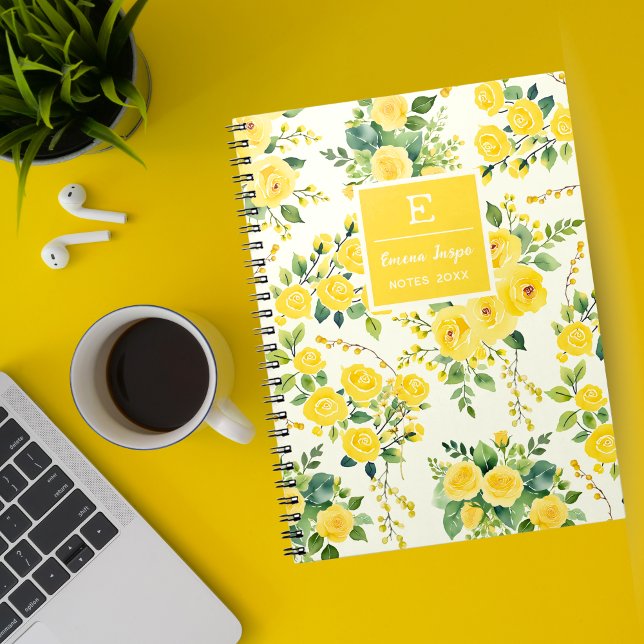 Cuaderno Flores amarillas monográficas, florales estéticas (Subido por el creador)