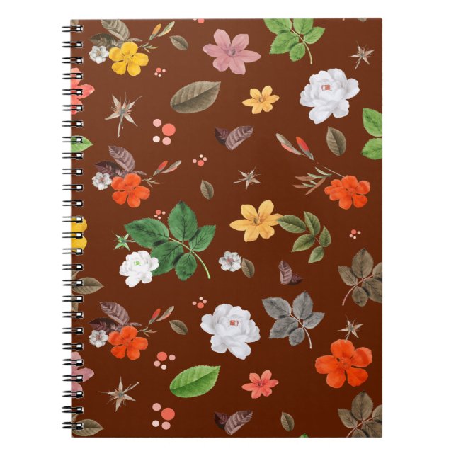 Cuaderno Flores amarillas y rosas blancas 12 (Frente)