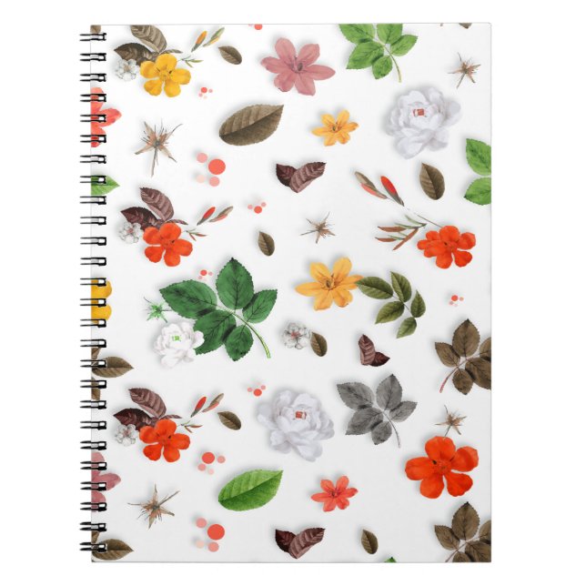 Cuaderno Flores amarillas y rosas blancas 15 (Frente)
