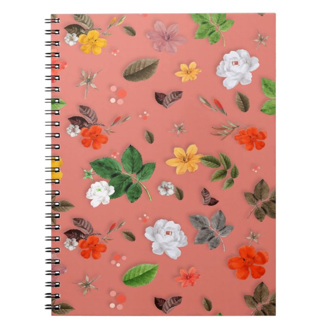 Cuaderno Flores amarillas y rosas blancas 19 (Frente)