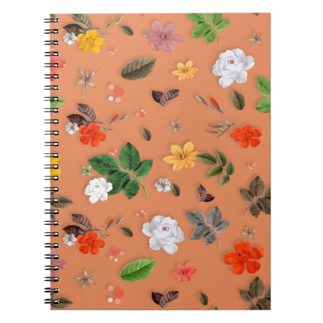 Cuaderno Flores amarillas y rosas blancas 25 (Frente)