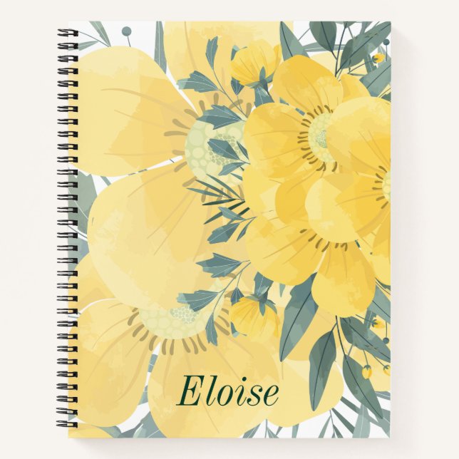 Cuaderno Flores amarillas y soleadas (Anverso)