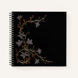 Cuaderno Flores Art Deco sobre negro