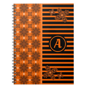 Cuaderno Flores artdeco en estilo retro con monograma