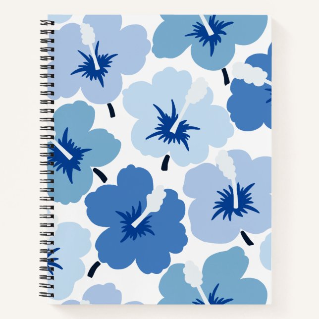 Cuaderno Flores audaces grises azules (Anverso)