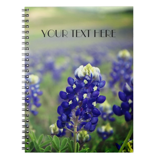Cuaderno Flores azules azul Texas texan Floral (Frente)