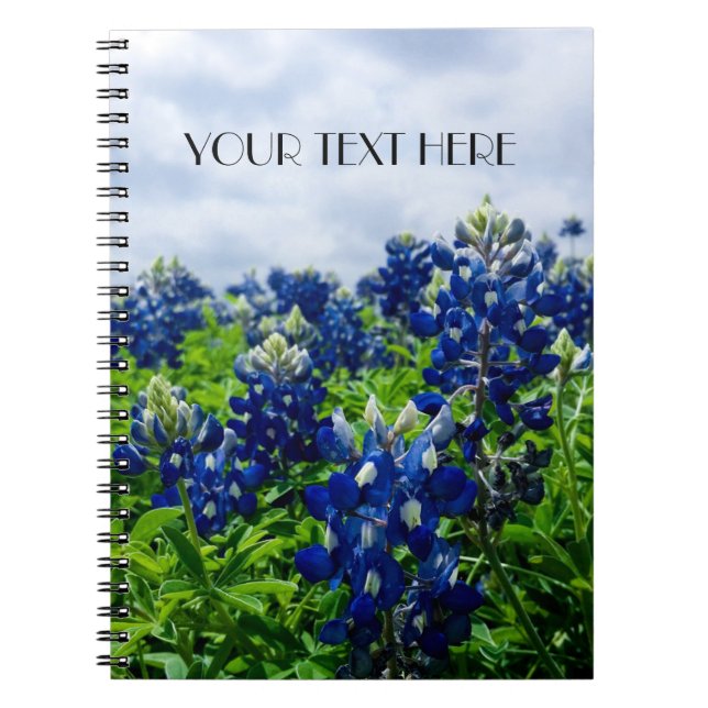 Cuaderno Flores azules azul Texas texan Floral (Frente)