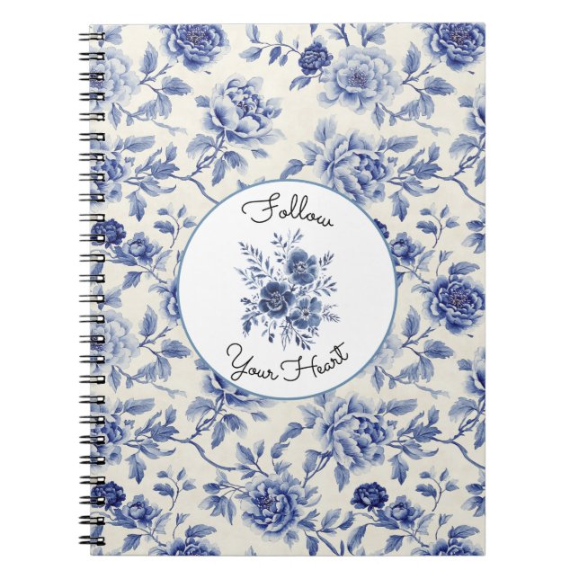 Cuaderno Flores Azules Bonitas   (Frente)